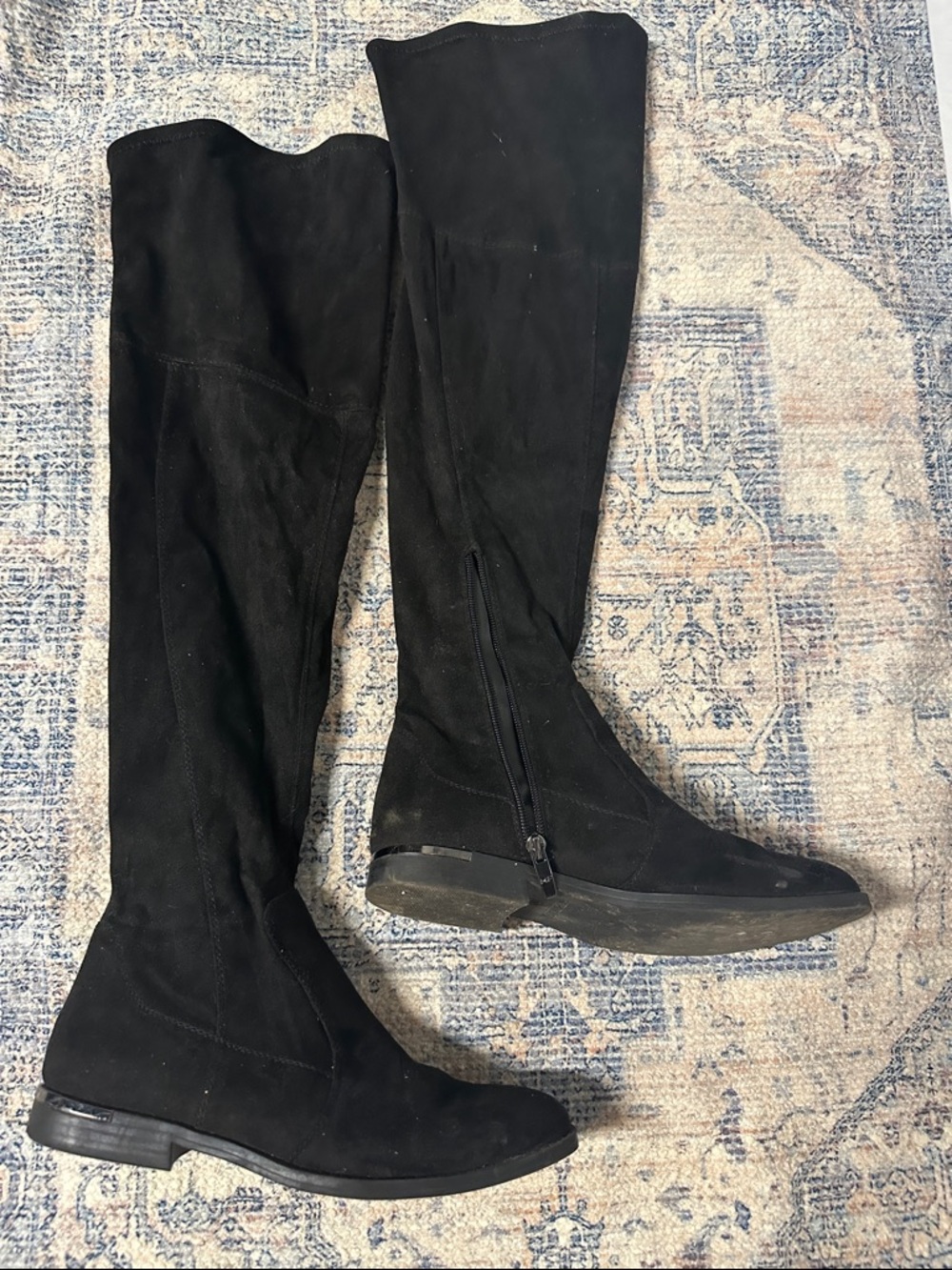Marc Fisher Black Suede Over-The-Knee Boots